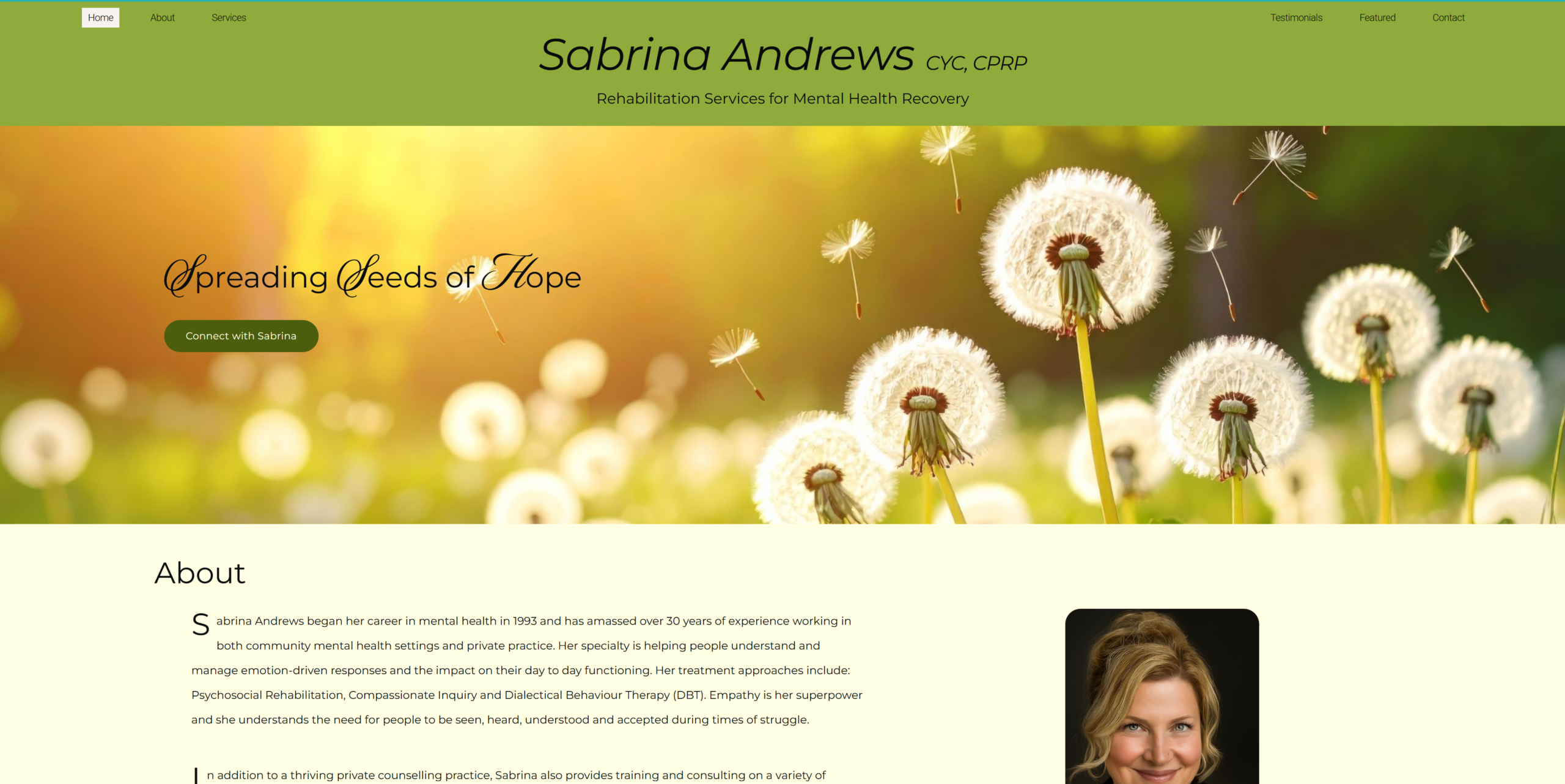 Snapshot of www.sabrinaandrews.com